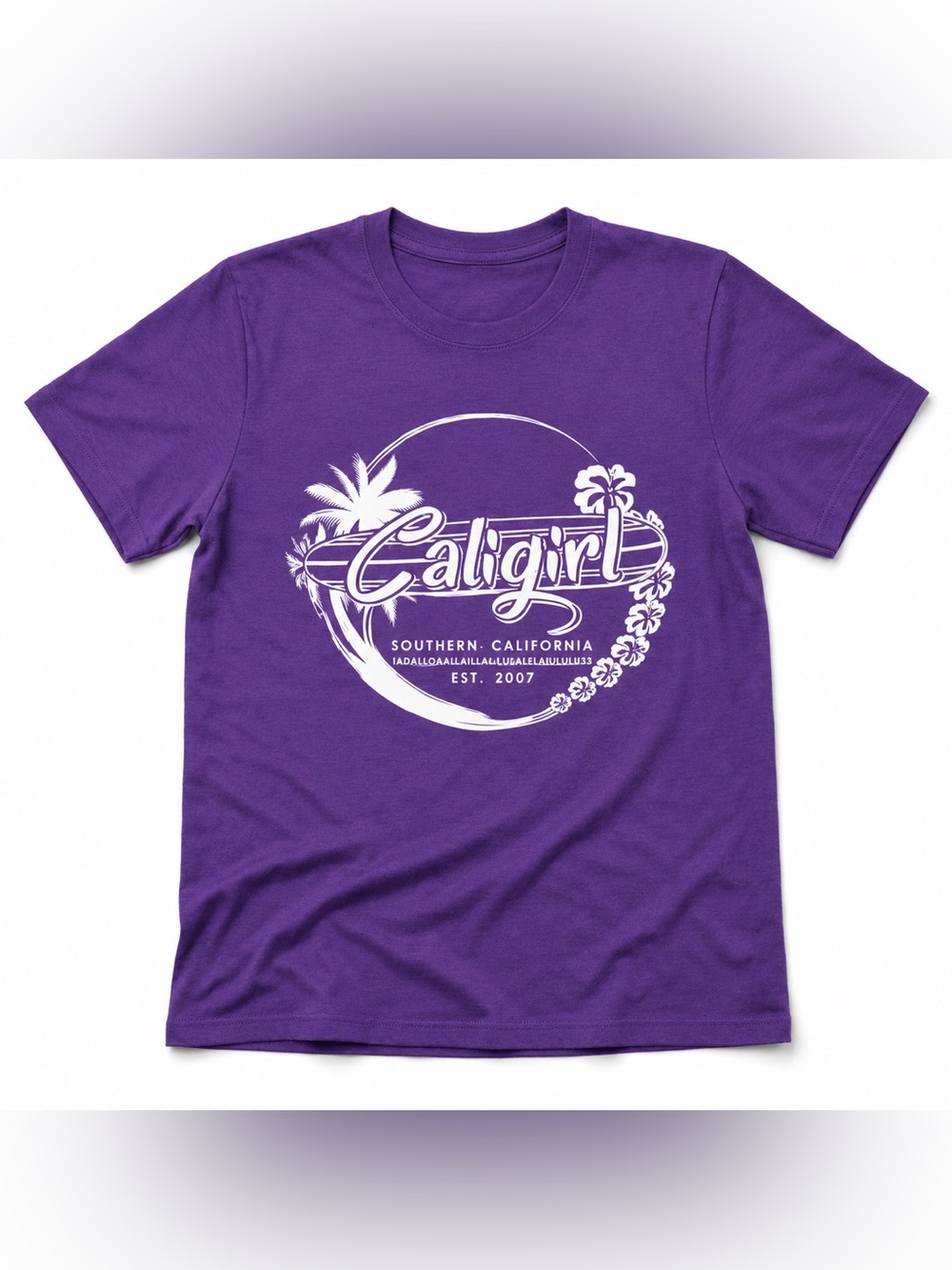 Women’s Purple Southern California Graphic Surf BeachT-Shirt,size large